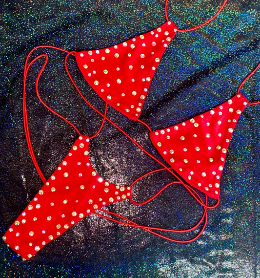 Red Micro Bikini Set