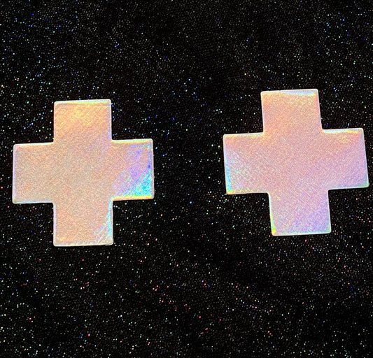 Iridescent 'X' Nipple Pasties (2 Pair)