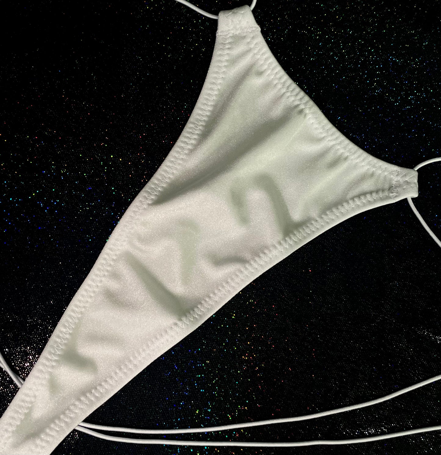 White Elastic String Thong