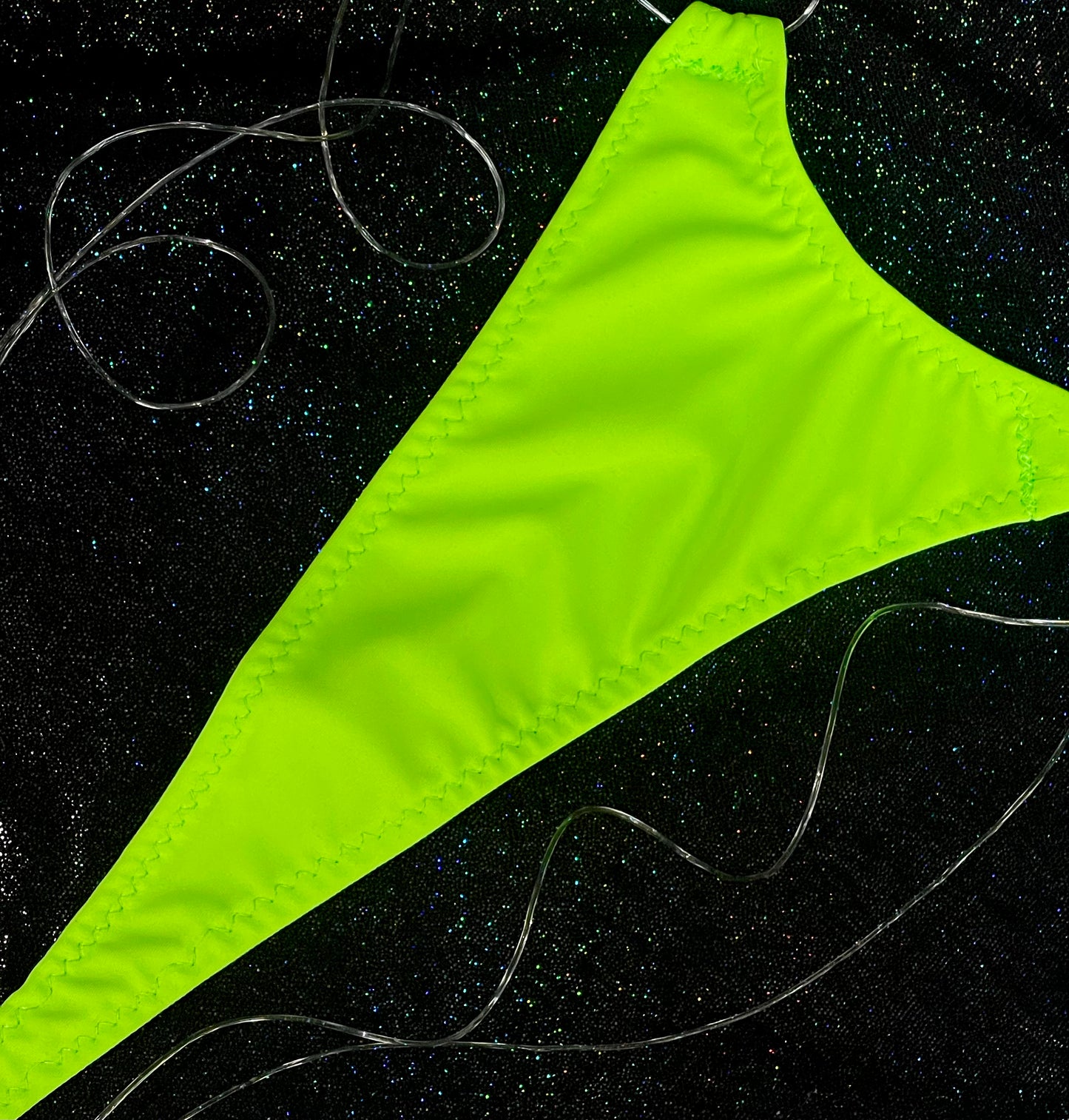 Neon Green Elastic String Thong